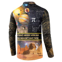 Ancient African Achievements Button Sweatshirt Egyptian Pyramids Galaxy
