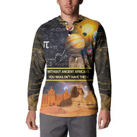 Ancient African Achievements Button Sweatshirt Egyptian Pyramids Galaxy