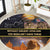 Ancient African Achievements Round Carpet Egyptian Pyramids Galaxy