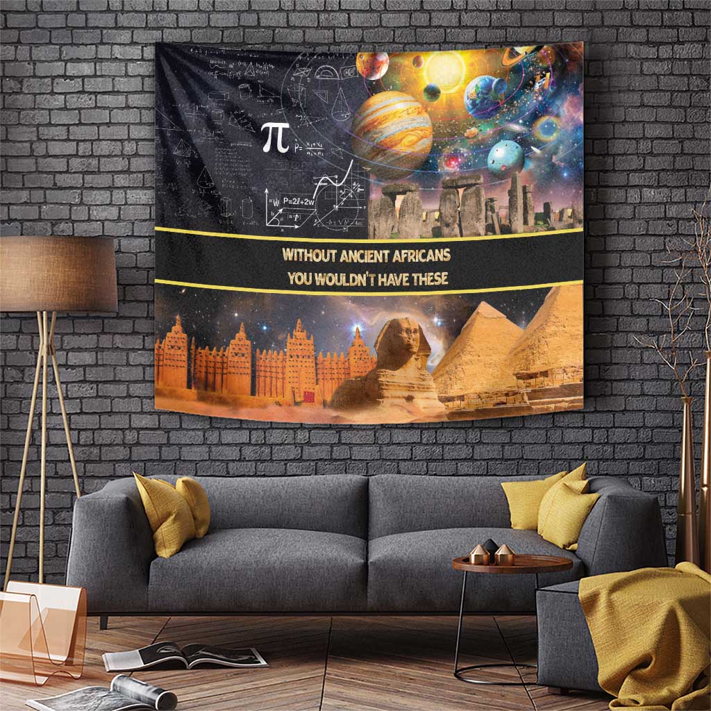 Ancient African Achievements Tapestry Egyptian Pyramids Galaxy