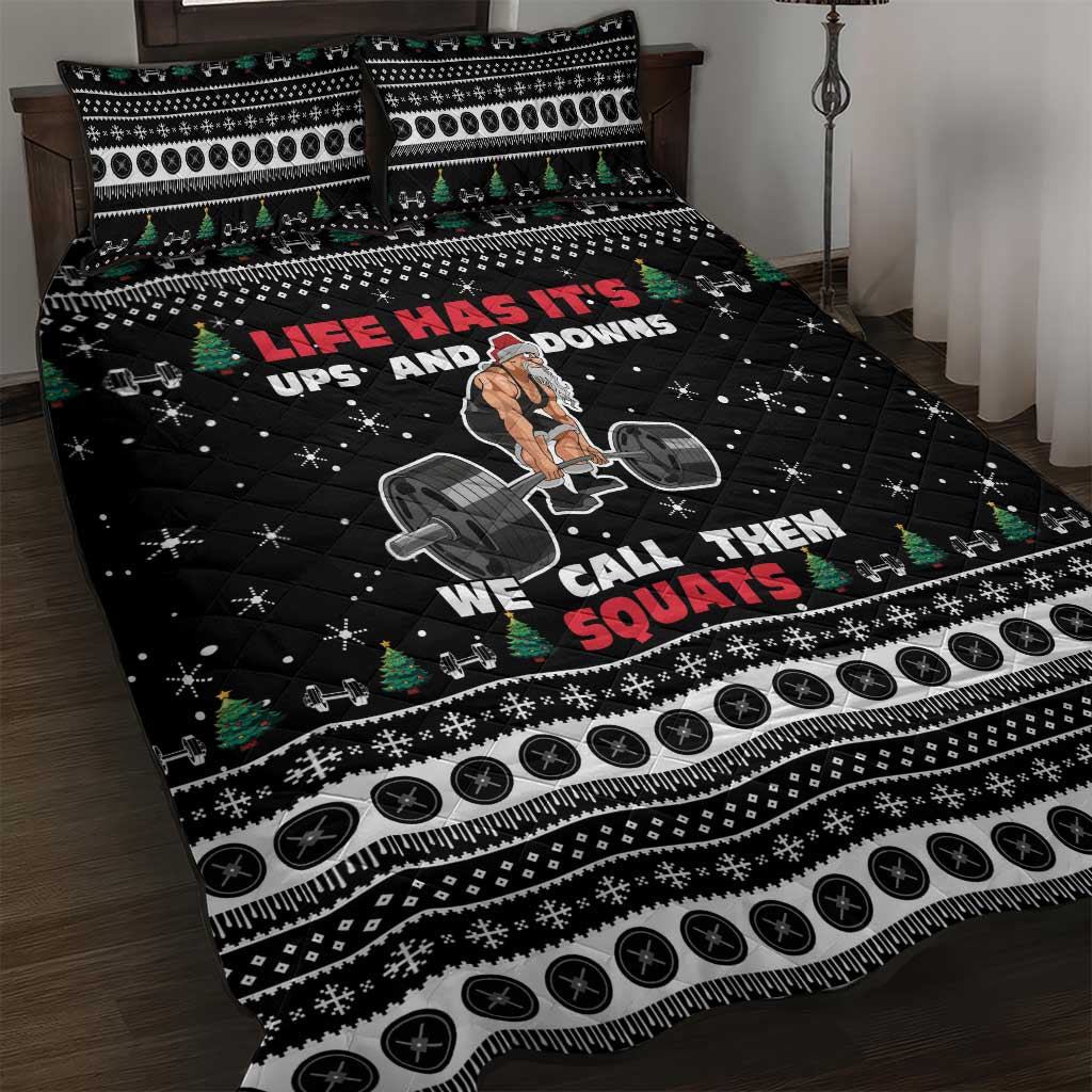 Santa Claus Love Gym Quilt Bed Set Christmas Santa Does Weightlifting DT04 - Wonder Print Shop