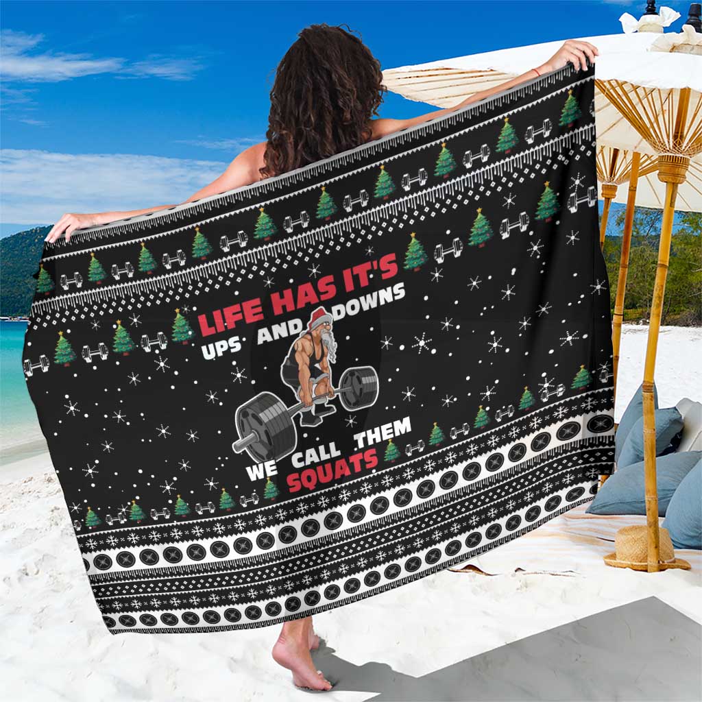 Santa Claus Love Gym Sarong Christmas Santa Does Weightlifting