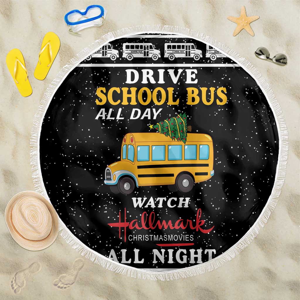 Drive School Bus All Day Beach Blanket Watch Hallmark Christmas Movies All Night DT04 - Wonder Print Shop