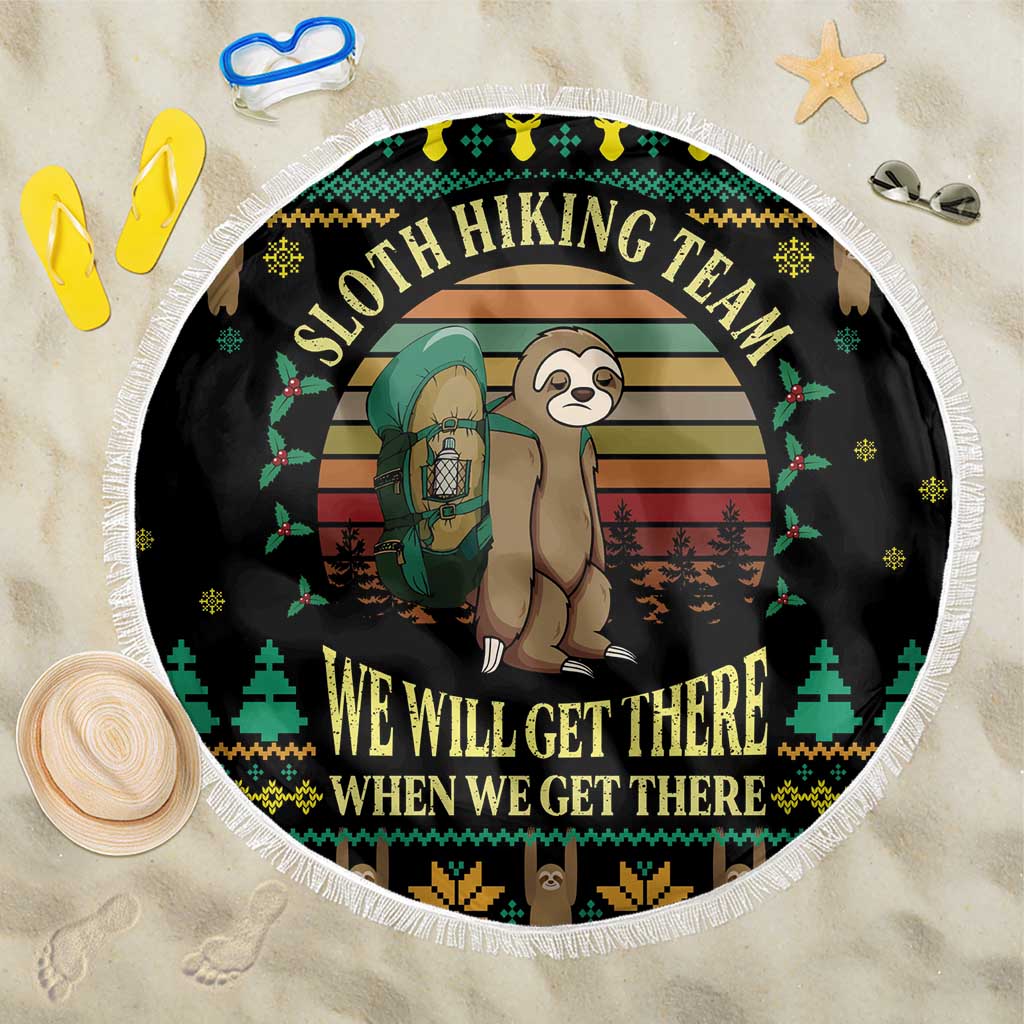 Sloth Team Christmas Holiday Beach Blanket Sloth Hiking Team DT04 - Wonder Print Shop