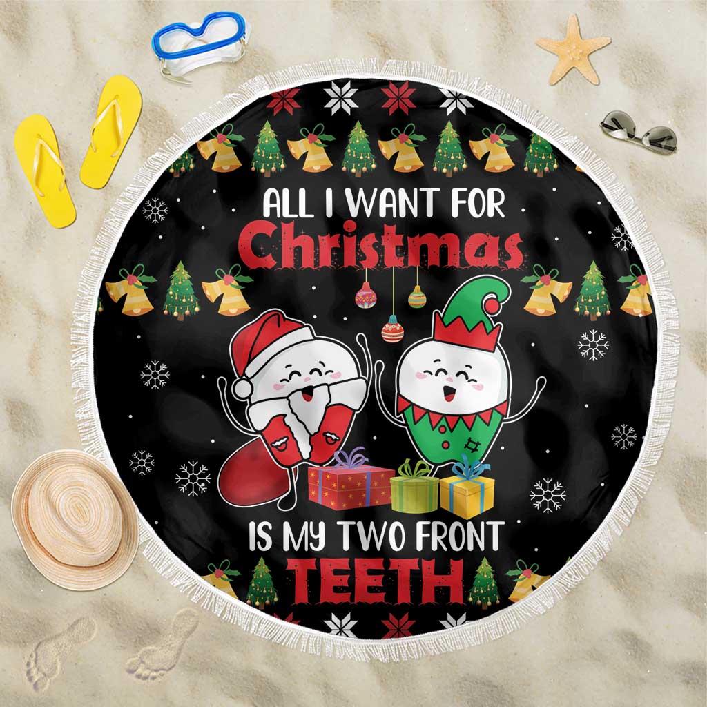 All I Want For Christmas Is My Two Front Teeth Beach Blanket DT04 - Wonder Print Shop