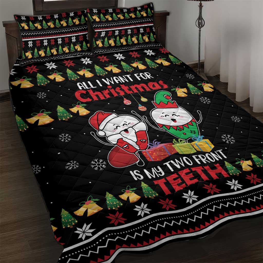 All I Want For Christmas Is My Two Front Teeth Quilt Bed Set DT04 - Wonder Print Shop