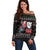 Santa And Motor Off Shoulder Sweater Santa Claus And Joy On A Motorcycle DT04 - Wonder Print Shop