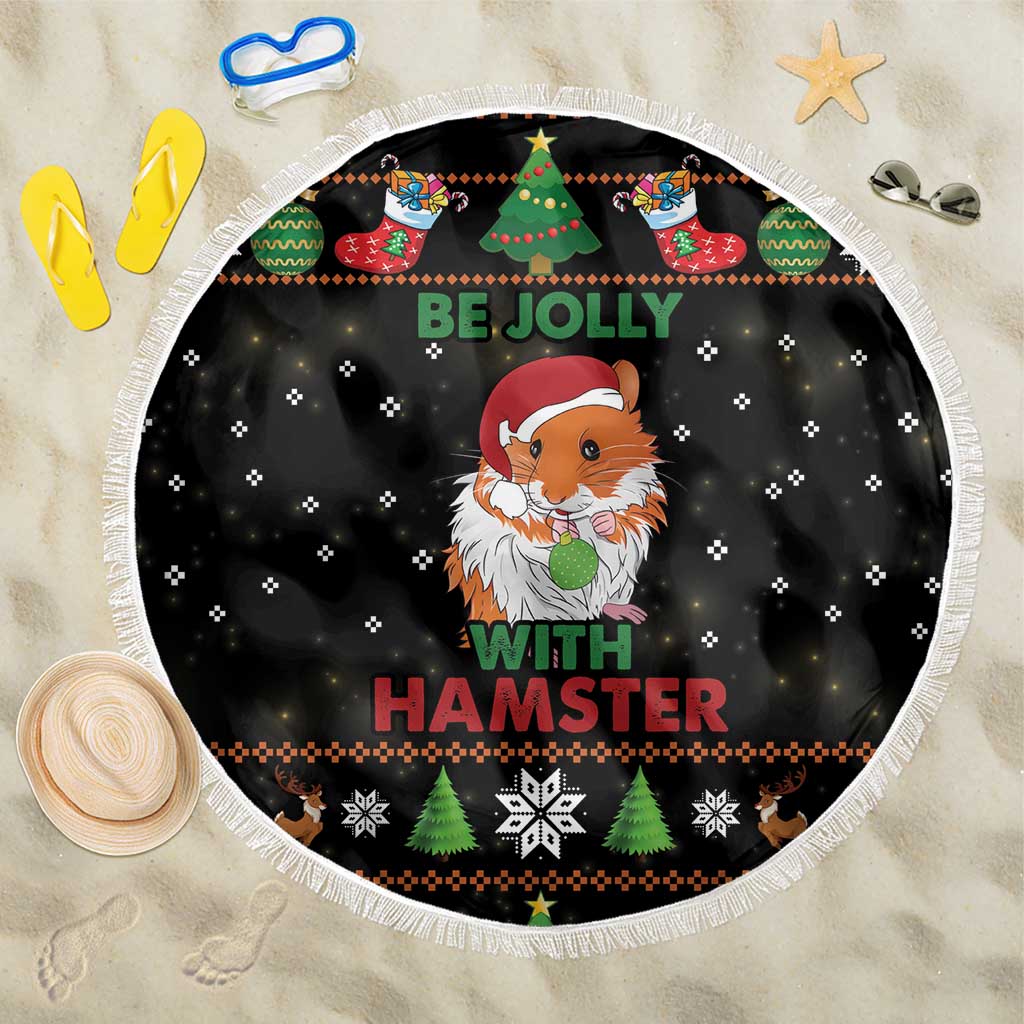 Merry Christmas Hamster Be Jolly Beach Blanket DT04 - Wonder Print Shop