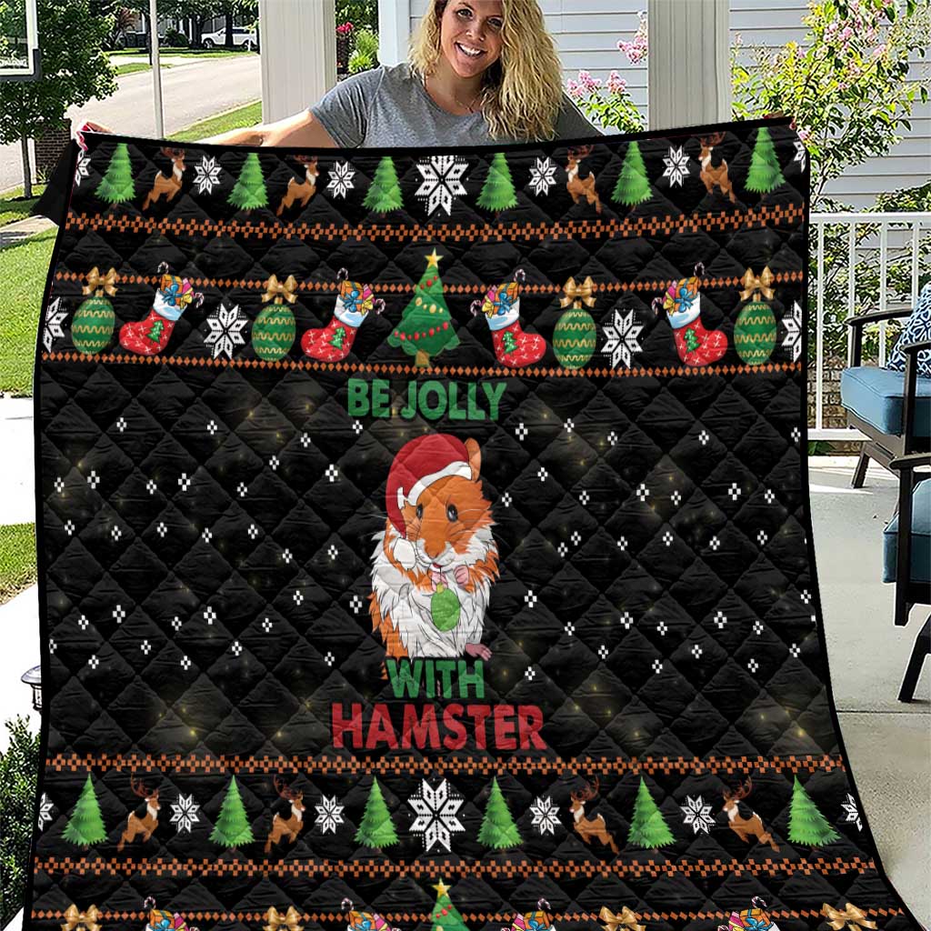 Merry Christmas Hamster Be Jolly Quilt DT04 - Wonder Print Shop