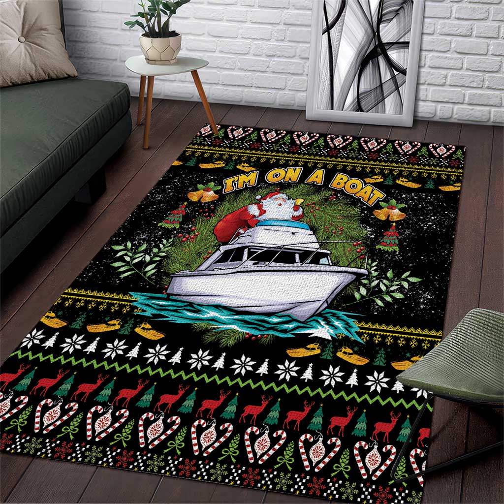 Santa On A Boat Area Rug Christmas Gifts