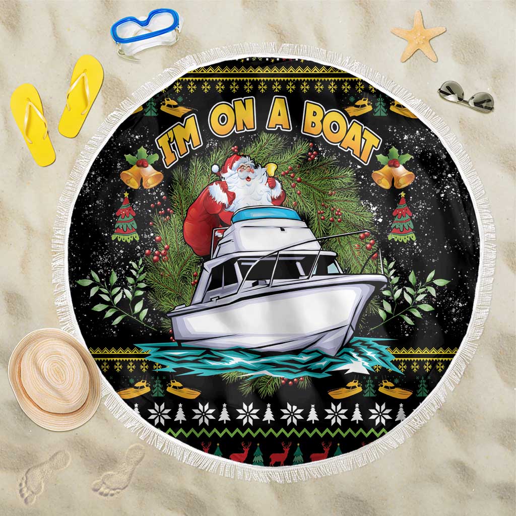 Santa On A Boat Beach Blanket Christmas Gifts DT04 - Wonder Print Shop