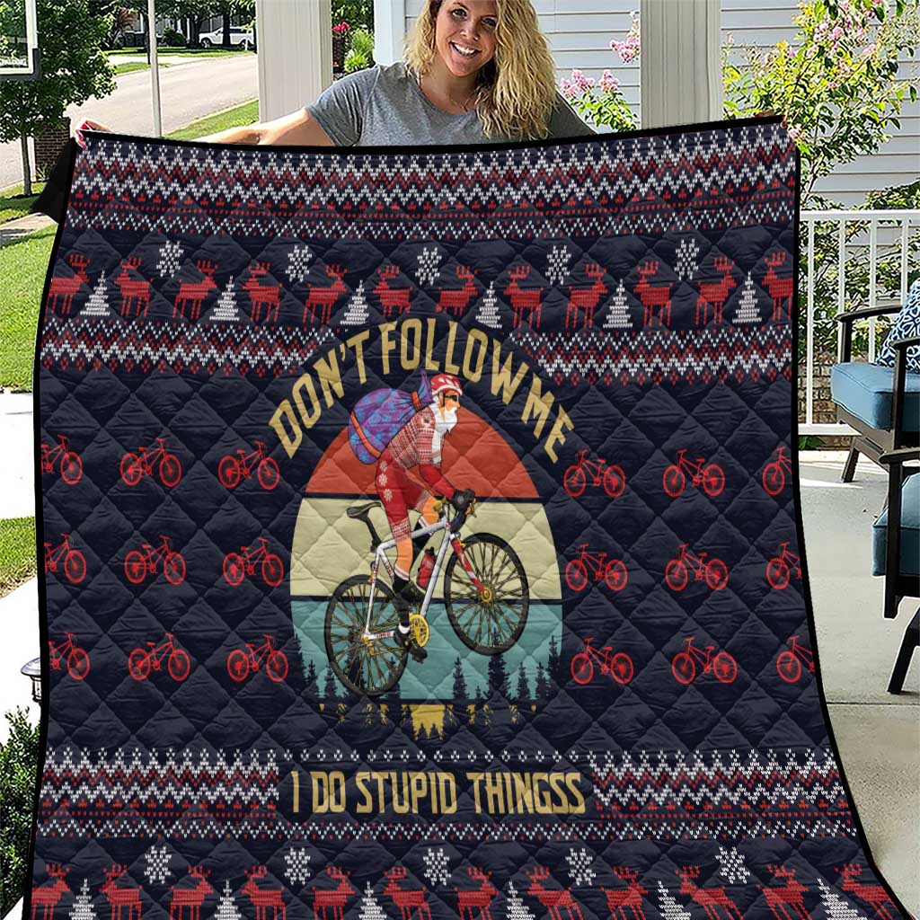 Santa Claus On Mountain Bike Quilt Christmas Gifts DT04 - Wonder Print Shop