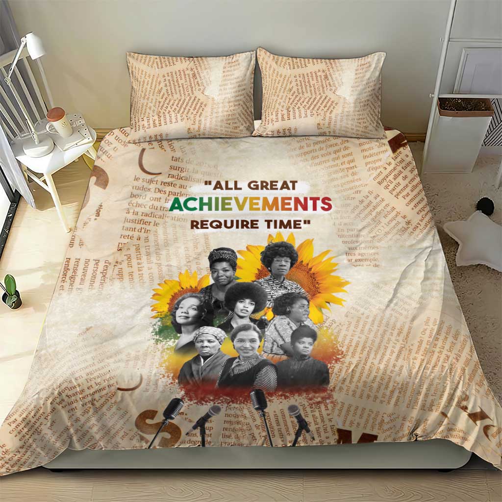 African Bedding Set Civil Rights Female Leaders Sunflower