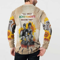 African Button Sweatshirt Civil Rights Female Leaders Sunflower