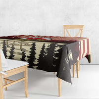 Personalized Canada Maple Leaf Tablecloth Moose And Forest Retro Style