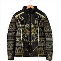 Egypt The Lotus Padded Jacket Gold Bloom Hieroglyphic Patterns