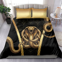 Egypt Uraeus Bedding Set Gold Cobra Luxury Style