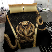 Egypt Uraeus Bedding Set Gold Cobra Luxury Style