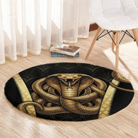Egypt Uraeus Round Carpet Gold Cobra Luxury Style