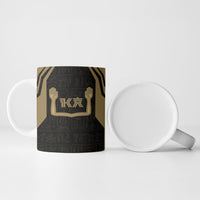 Custom Egypt KA Ceramic Mug Gold Symbol Hieroglyphic Texture