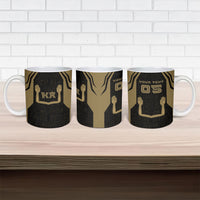 Custom Egypt KA Ceramic Mug Gold Symbol Hieroglyphic Texture