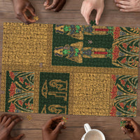 Egyptian God Osiris Puzzle Green Pharaonic Hieroglyphic Patterns