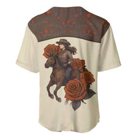 Cowgirl Baseball Jersey Rose Retro Western Yoke - Wonder Print Shop