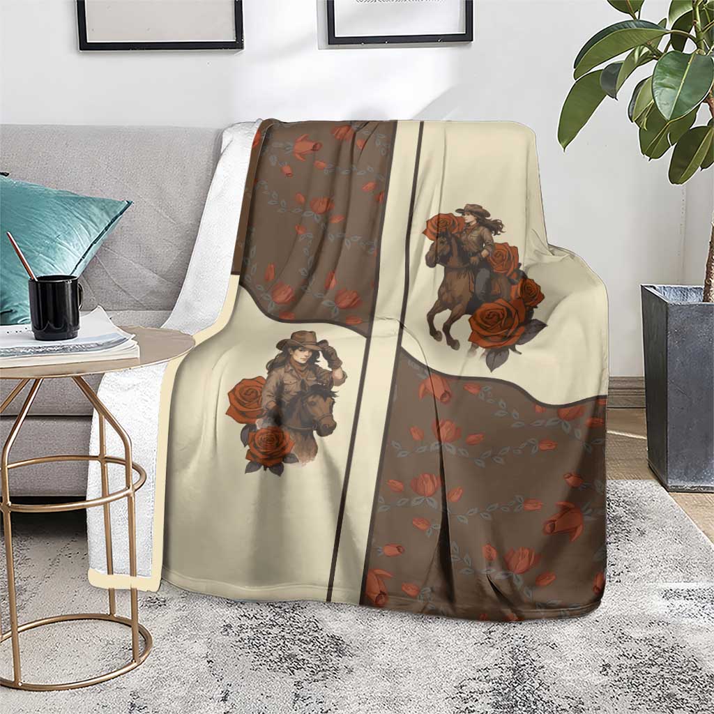 Cowgirl Blanket Rose Retro Western Yoke - Wonder Print Shop