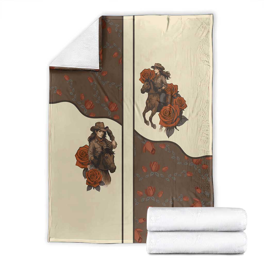 Cowgirl Blanket Rose Retro Western Yoke - Wonder Print Shop