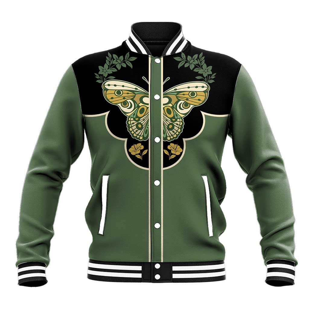 Retro Butterfly Baseball Jacket Western Yoke Style - Wonder Print Shop