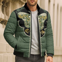 Retro Butterfly Bomber Puffer Jacket Western Yoke Style - Wonder Print Shop