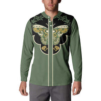 Retro Butterfly Button Sweatshirt Western Yoke Style - Wonder Print Shop