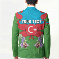 Personalized Azerbaijan Blazer Khari Bulbul Buta Pattern Emblem Flame