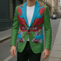 Personalized Azerbaijan Blazer Khari Bulbul Buta Pattern Emblem Flame