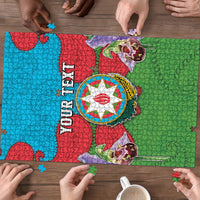Personalized Azerbaijan Puzzle Khari Bulbul Buta Pattern Emblem Flame