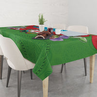 Personalized Azerbaijan Tablecloth Khari Bulbul Buta Pattern Emblem Flame