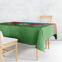Personalized Azerbaijan Tablecloth Khari Bulbul Buta Pattern Emblem Flame