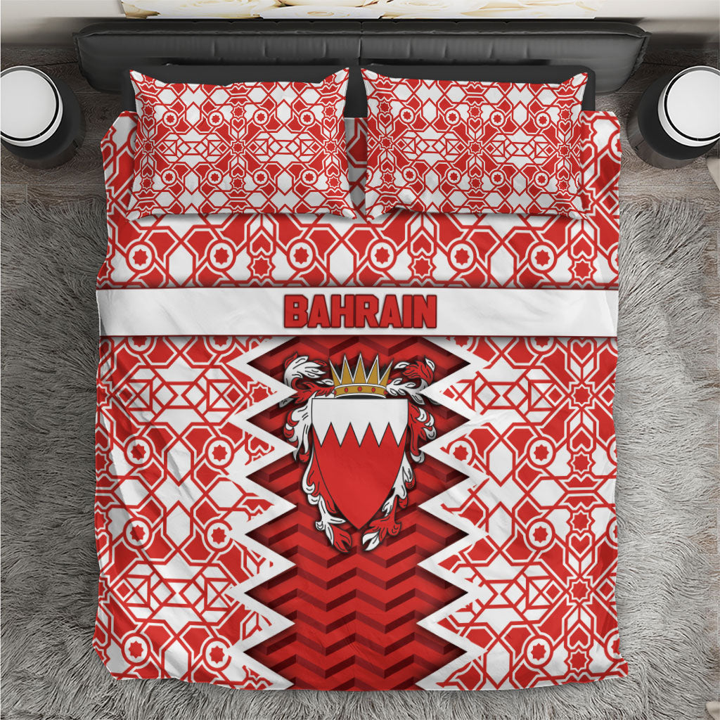 Bahrain Bedding Set Royal Coat Of Arms And Map Islamic Pattern