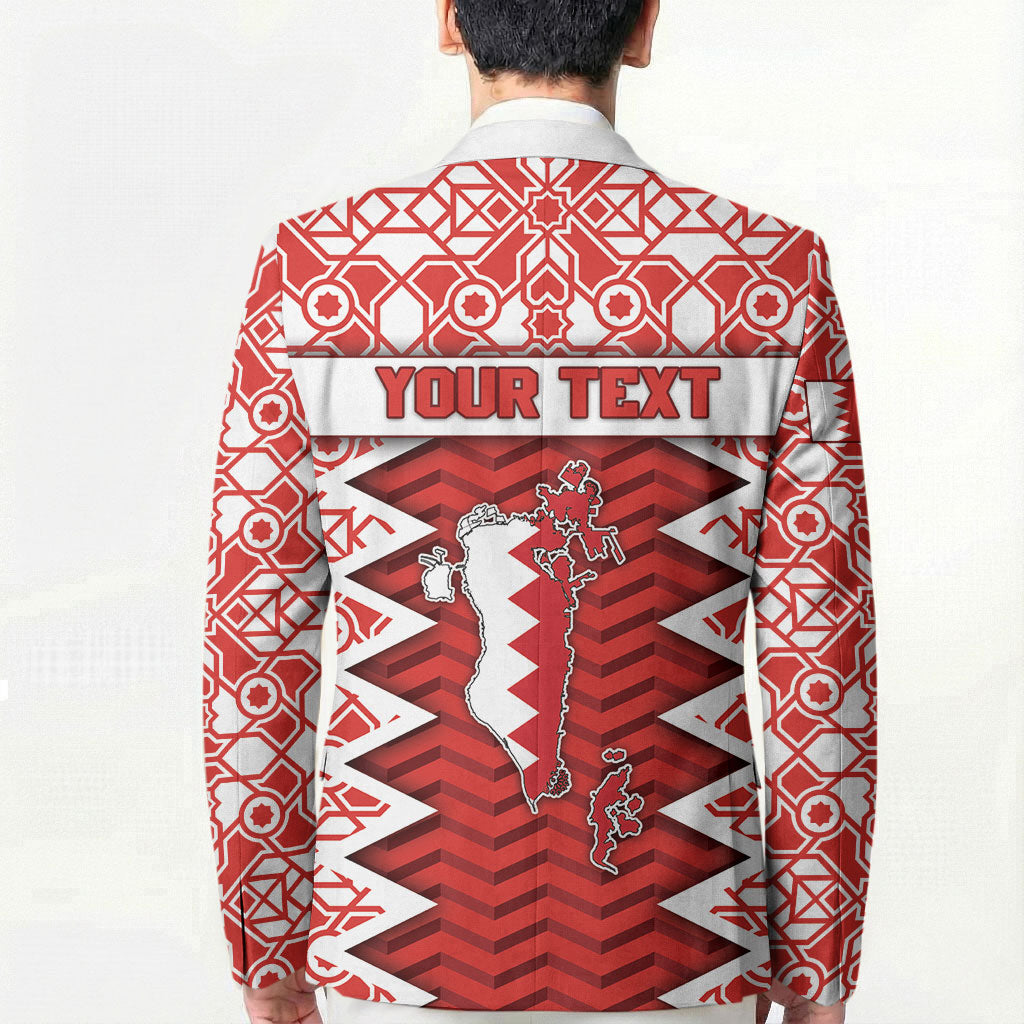 Personalized Bahrain Blazer Royal Coat Of Arms And Map Islamic Pattern