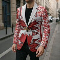 Personalized Bahrain Blazer Royal Coat Of Arms And Map Islamic Pattern