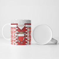 Personalized Bahrain Ceramic Mug Royal Coat Of Arms And Map Islamic Pattern