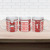 Personalized Bahrain Ceramic Mug Royal Coat Of Arms And Map Islamic Pattern