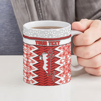 Personalized Bahrain Ceramic Mug Royal Coat Of Arms And Map Islamic Pattern
