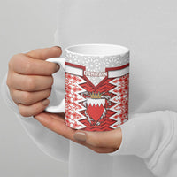 Personalized Bahrain Ceramic Mug Royal Coat Of Arms And Map Islamic Pattern