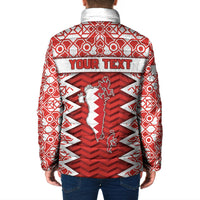 Personalized Bahrain Padded Jacket Royal Coat Of Arms And Map Islamic Pattern