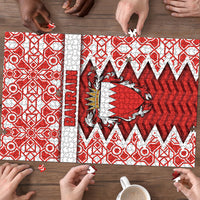Bahrain Puzzle Royal Coat Of Arms And Map Islamic Pattern
