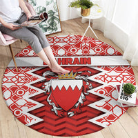 Bahrain Round Carpet Royal Coat Of Arms And Map Islamic Pattern
