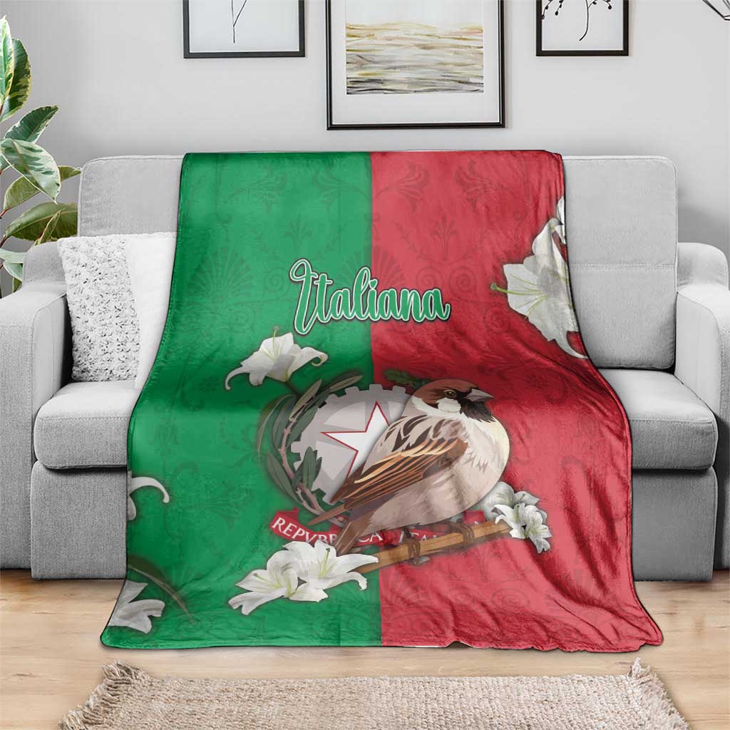 Italy Blanket Sparrow With Symbol Italiana - Wonder Print Shop