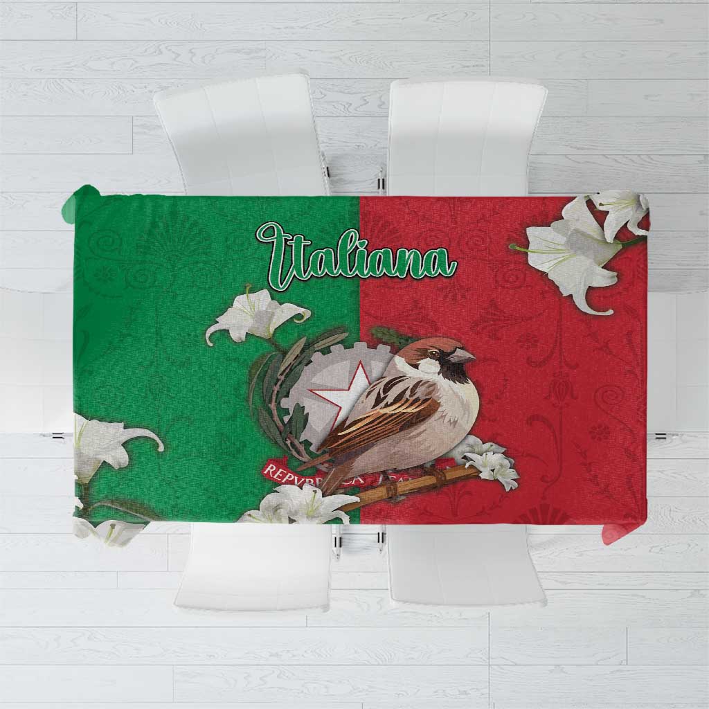 Italy Tablecloth Sparrow With Symbol Italiana - Wonder Print Shop