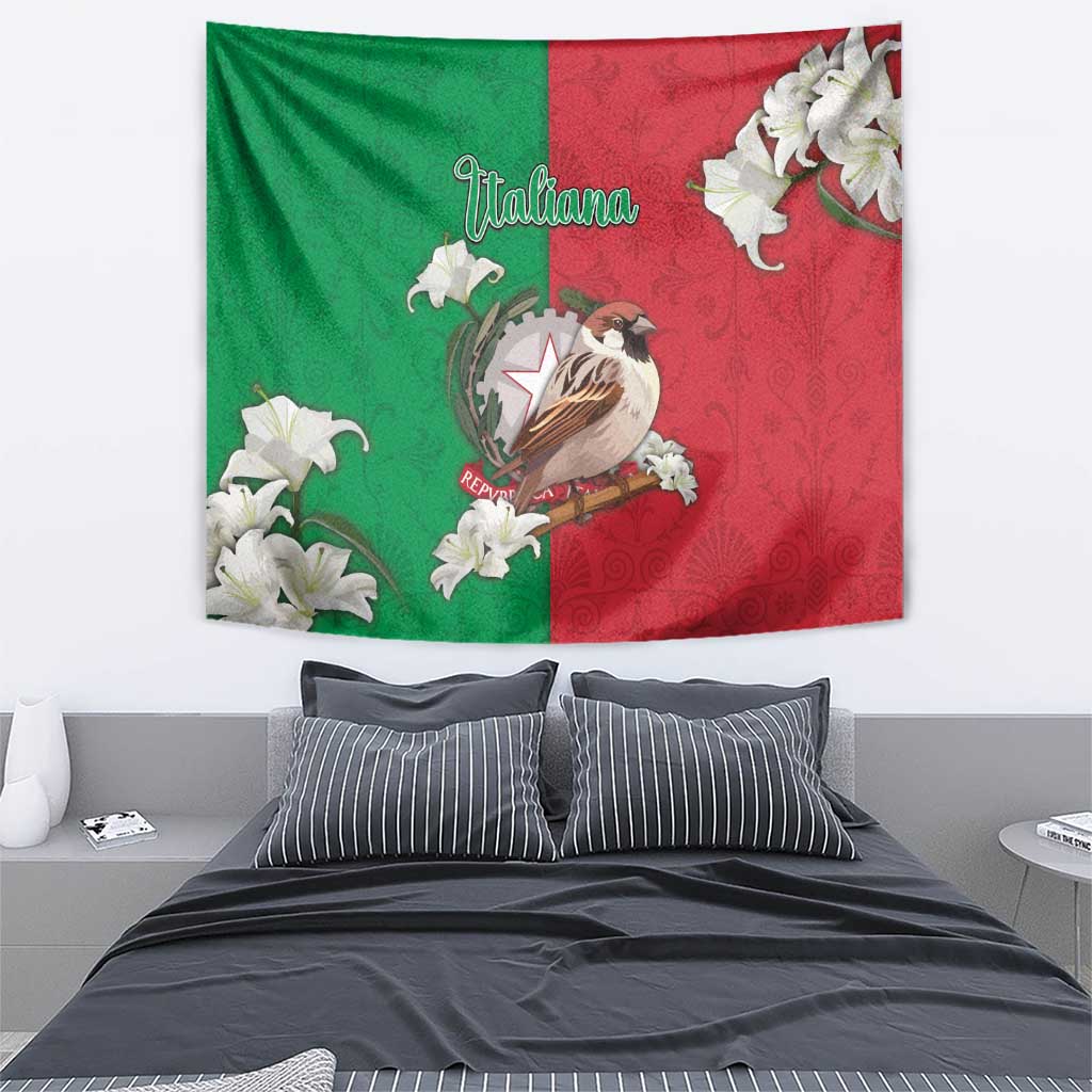 Italy Tapestry Sparrow With Symbol Italiana - Wonder Print Shop
